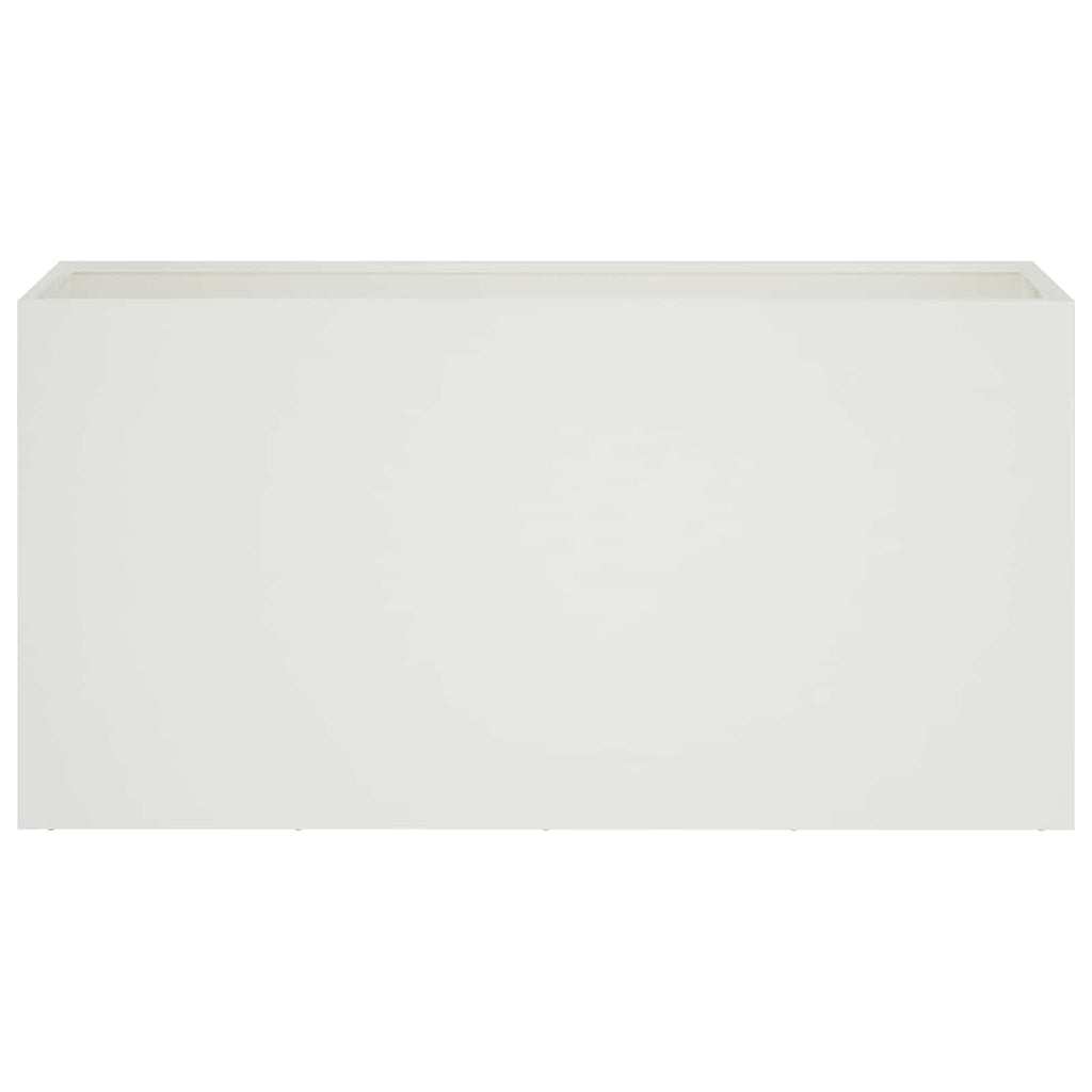 vidaXL Doniczka ogrodowa Biały 100 x 30 x 40 cm Stal zimnogięta