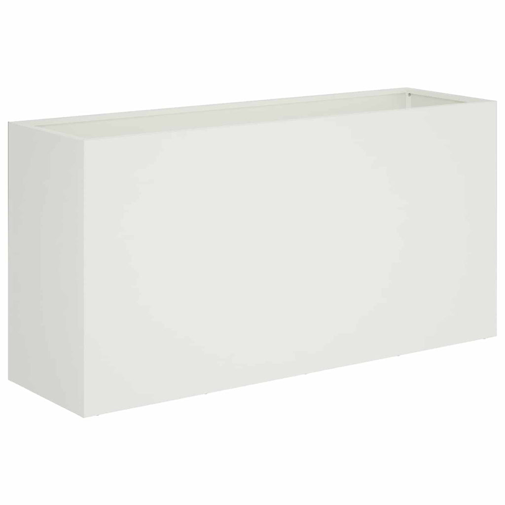 vidaXL Doniczka ogrodowa 2 szt. Biały 100 x 30 x 40 cm Stal zimnogięta