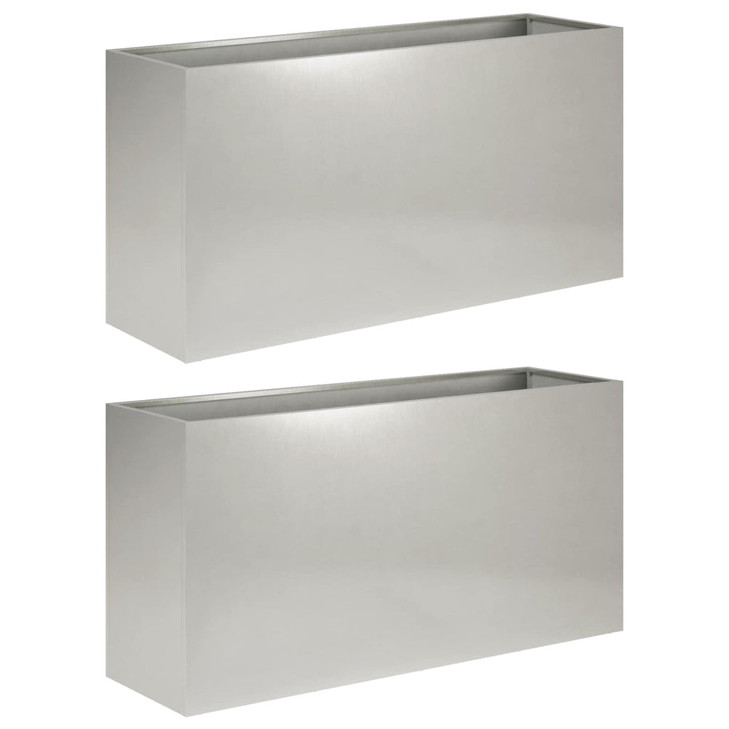 vidaXL Doniczka ogrodowa 2 szt. srebrny 100 x 30 x 40 cm