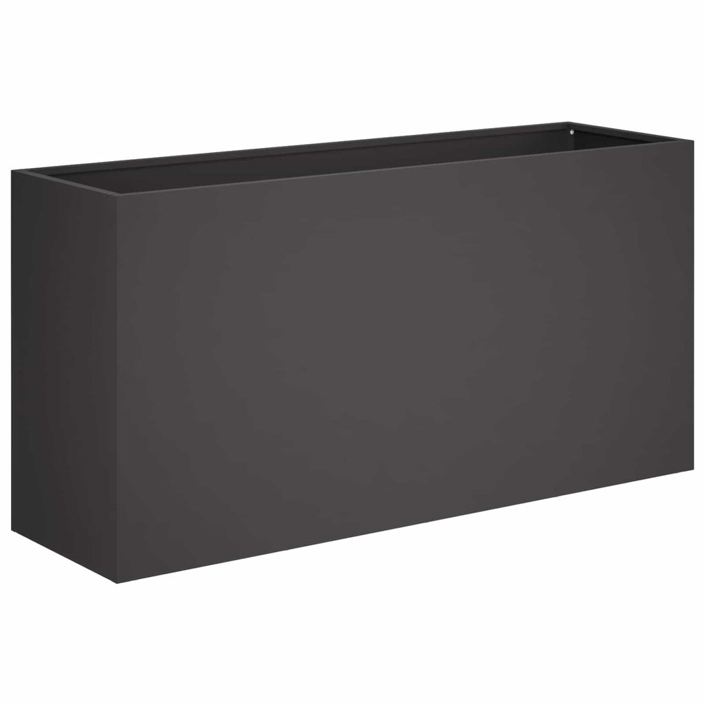 vidaXL Doniczka ogrodowa Czarny 100 x 30 x 50 cm Stal zimnogięta