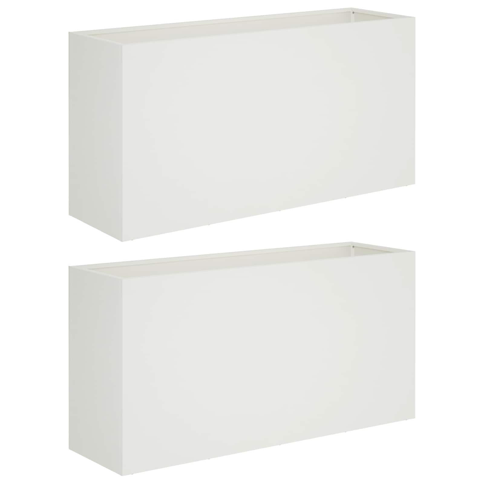 vidaXL Doniczka ogrodowa 2 szt. Biały 100 x 30 x 50 cm Stal zimnogięta