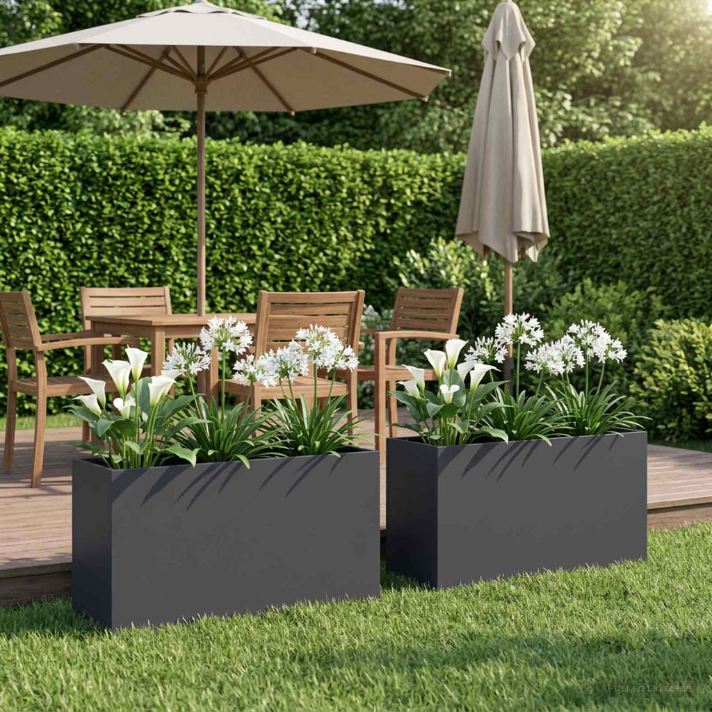 vidaXL Doniczka ogrodowa 2 szt. antracytowy 100 x 30 x 50 cm