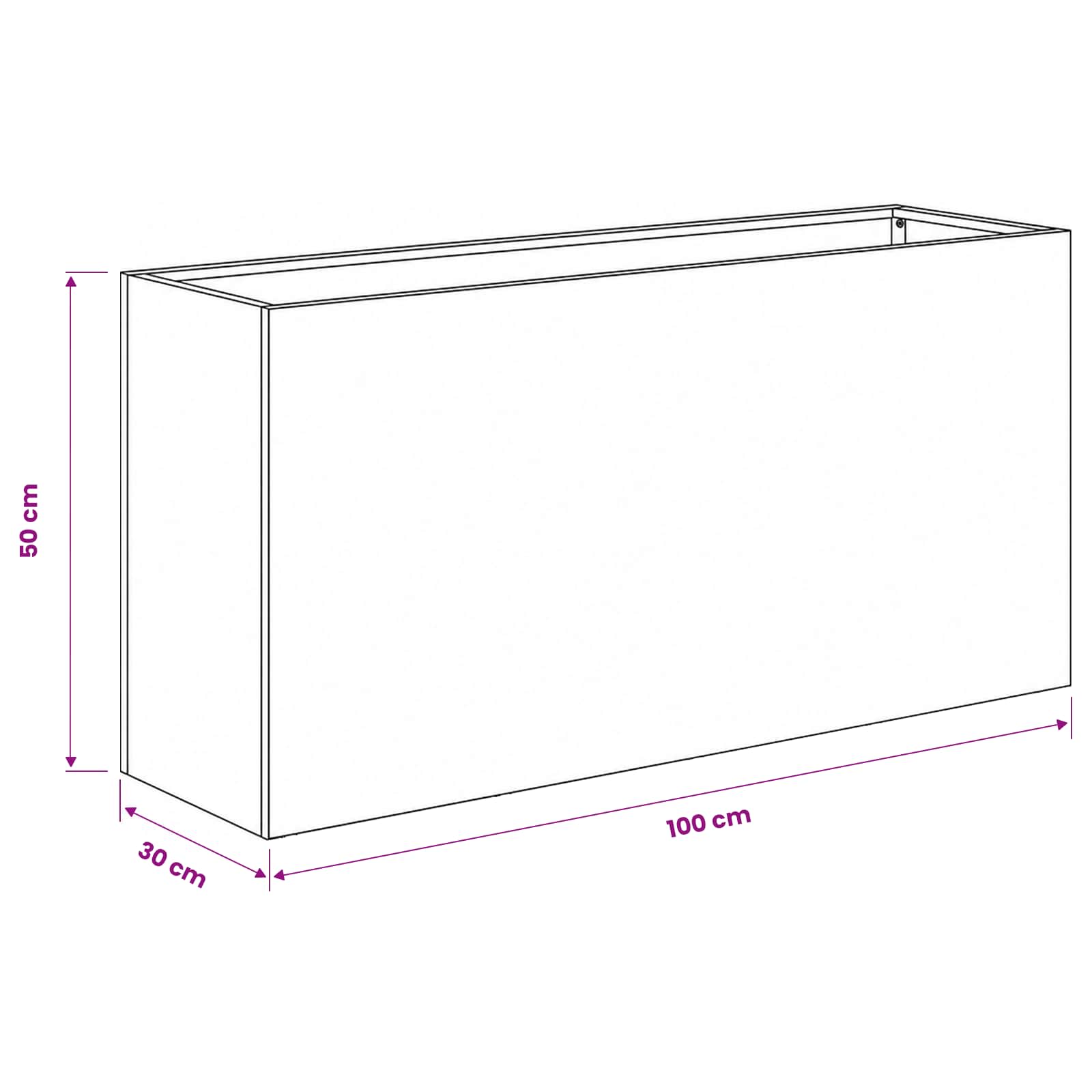 vidaXL Doniczka ogrodowa 2 szt. srebrny 100 x 30 x 50 cm
