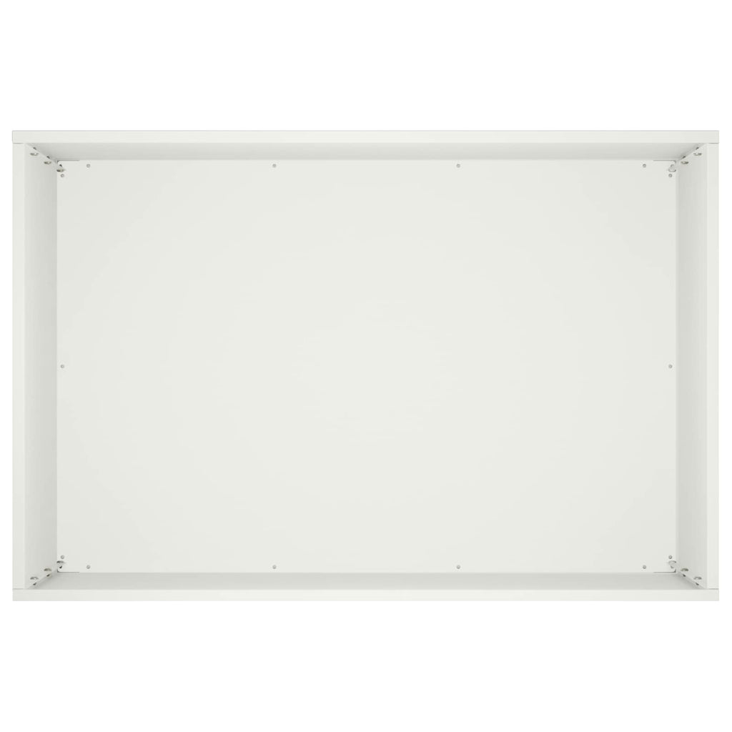 vidaXL Doniczka ogrodowa Biały 50 x 40 x 50 cm Stal zimnogięta