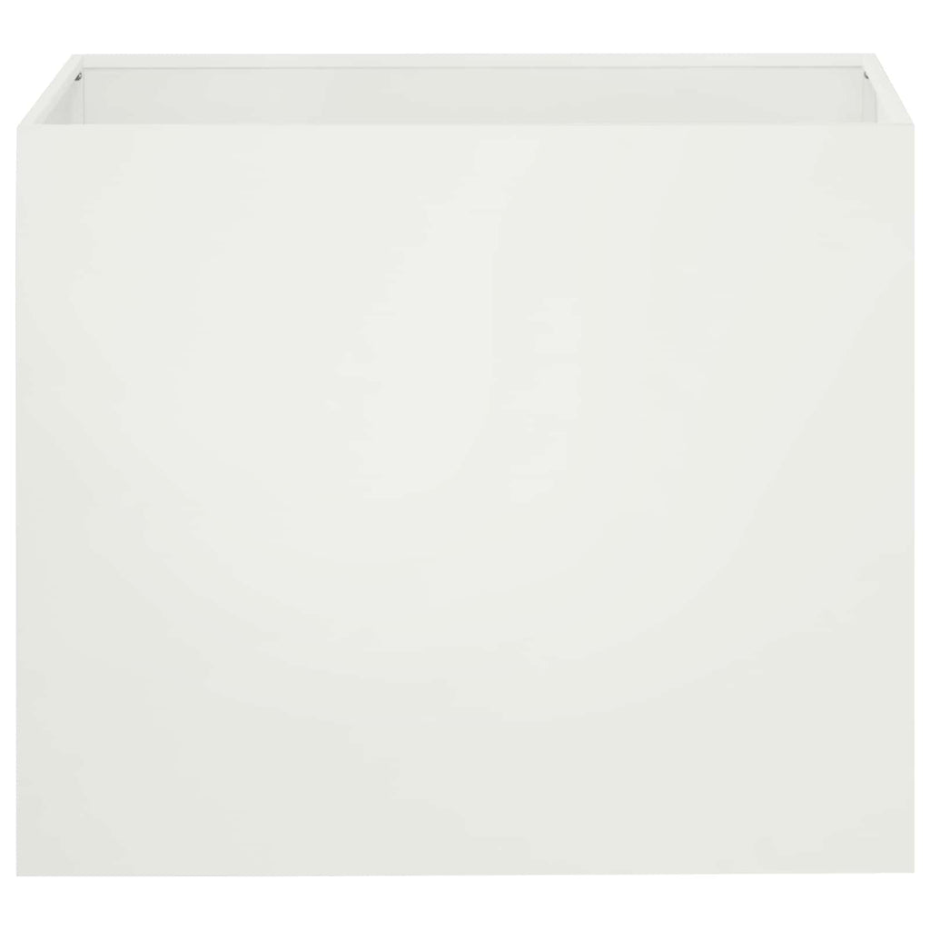 vidaXL Doniczka ogrodowa 2 szt. Biały 50 x 40 x 50 cm Stal zimnogięta