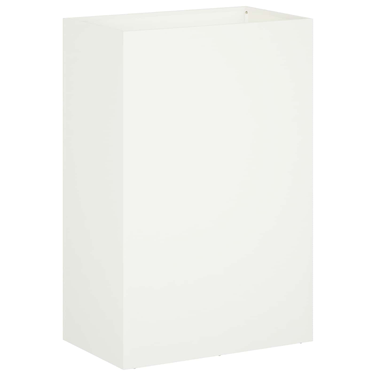 vidaXL Doniczka ogrodowa Biały 50 x 40 x 75 cm Stal zimnogięta