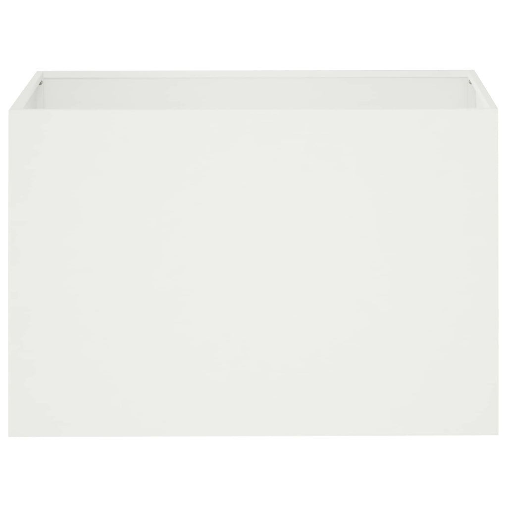 vidaXL Doniczka ogrodowa Biały 60 x 40 x 40 cm Stal zimnogięta