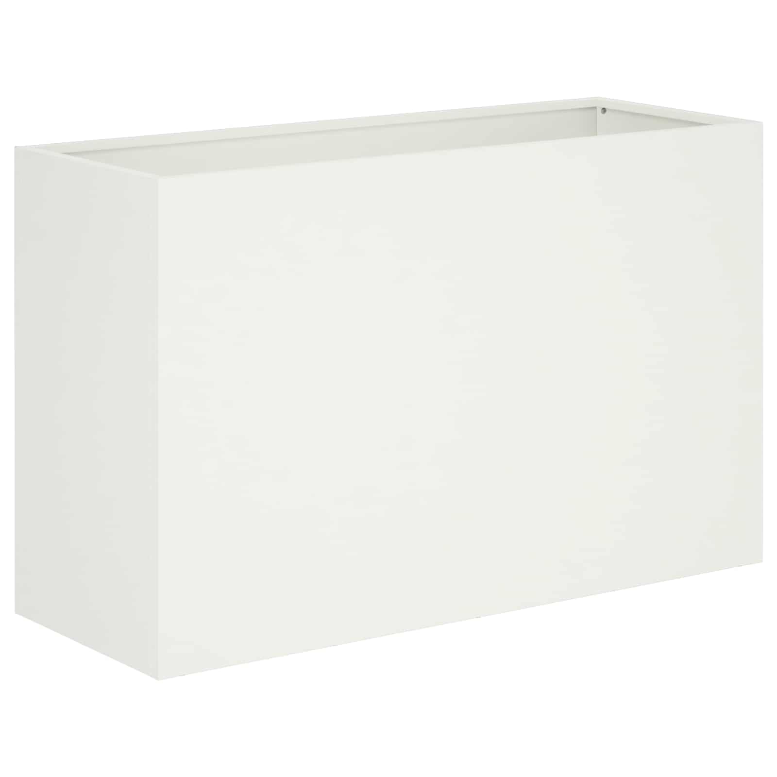 vidaXL Doniczka ogrodowa Biały 80 x 40 x 50 cm Stal zimnogięta
