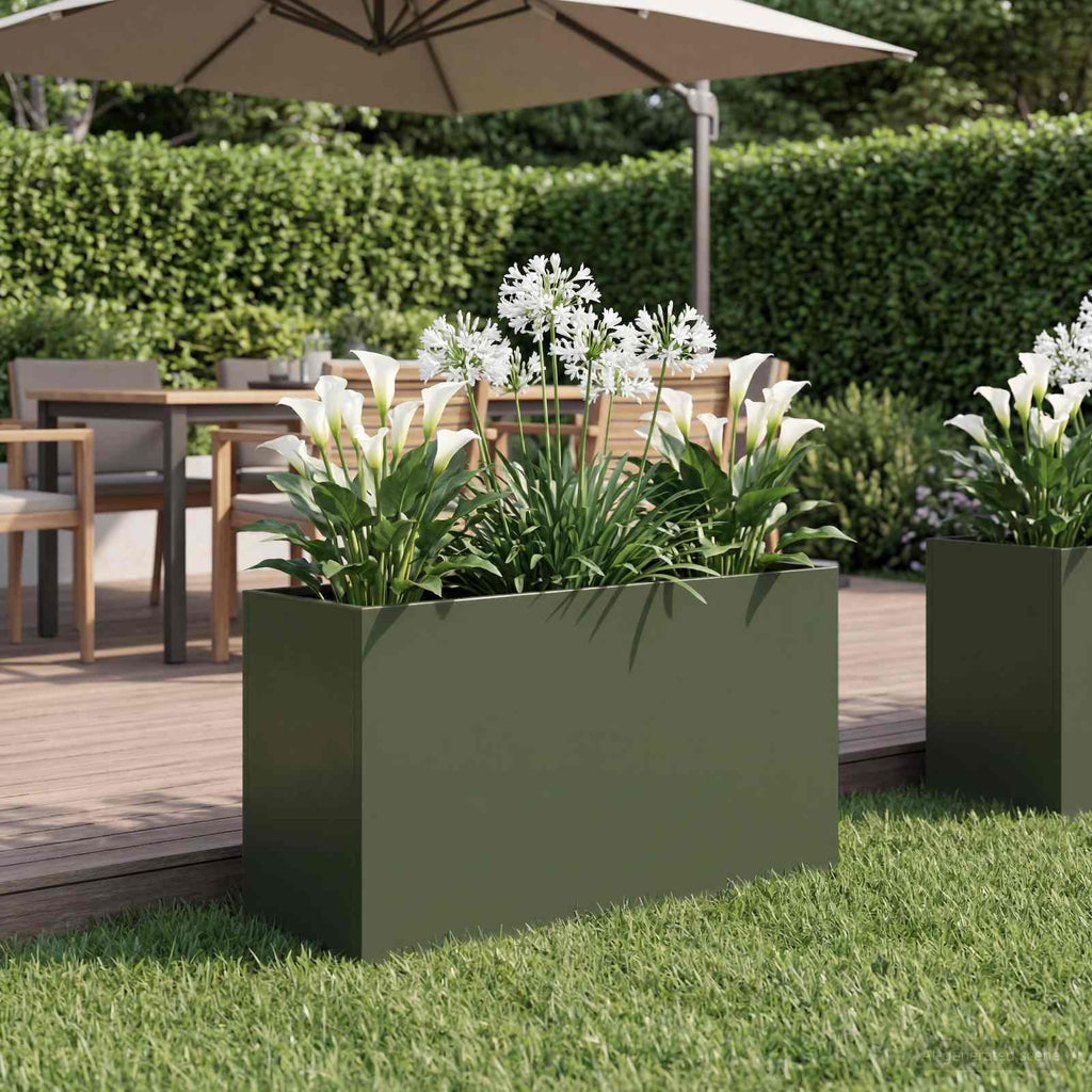 vidaXL Doniczka ogrodowa Oliwkowy zielony 80 x 40 x 50 cm
