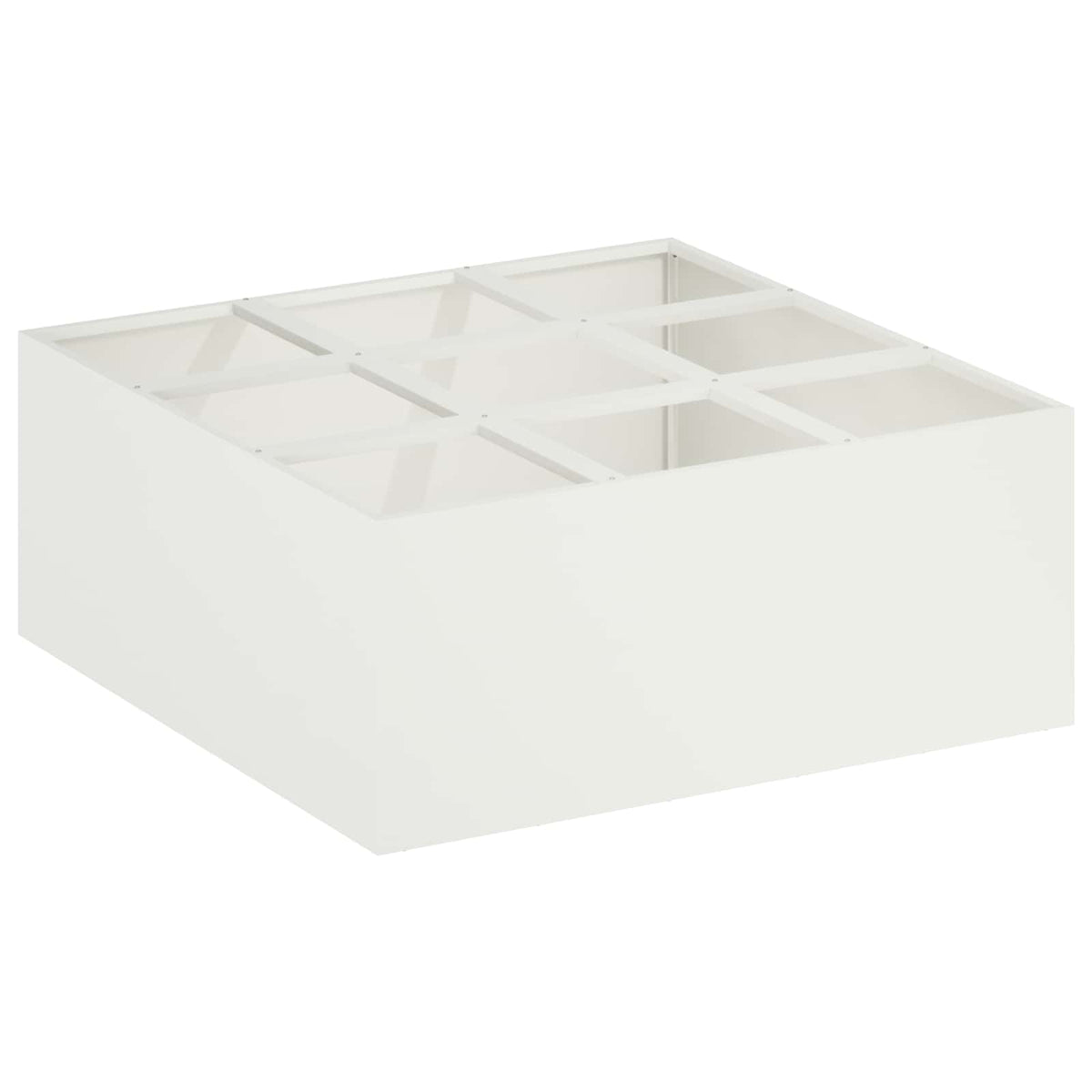 vidaXL Doniczka ogrodowa Biały 100 x 100 x 20 cm Stal zimnogięta