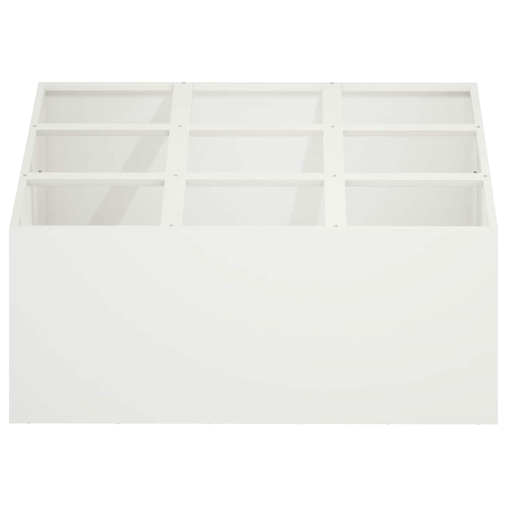 vidaXL Doniczka ogrodowa Biały 100 x 100 x 30 cm Stal zimnogięta