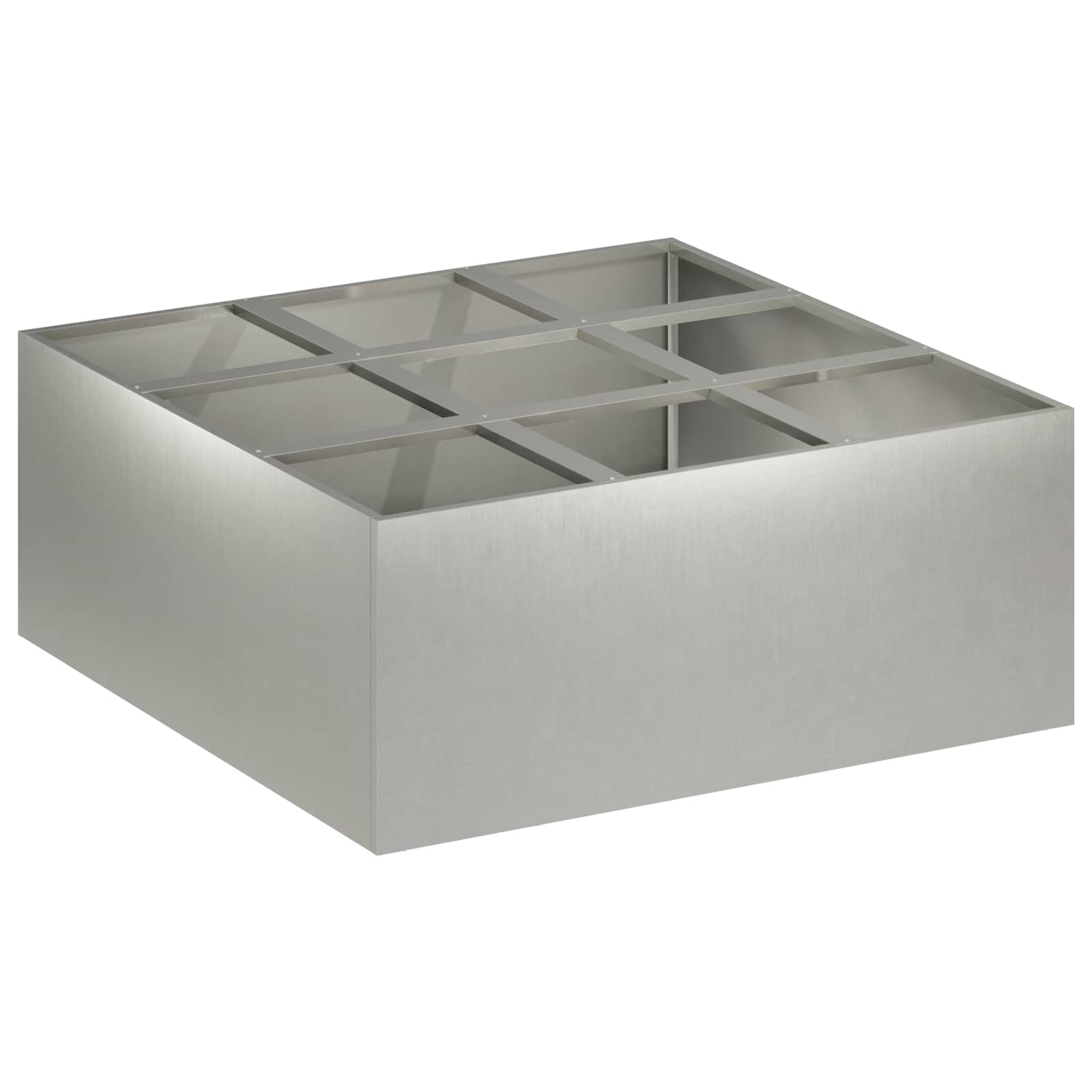vidaXL Doniczka ogrodowa srebrny 100 x 100 x 30 cm Stal nierdzewna