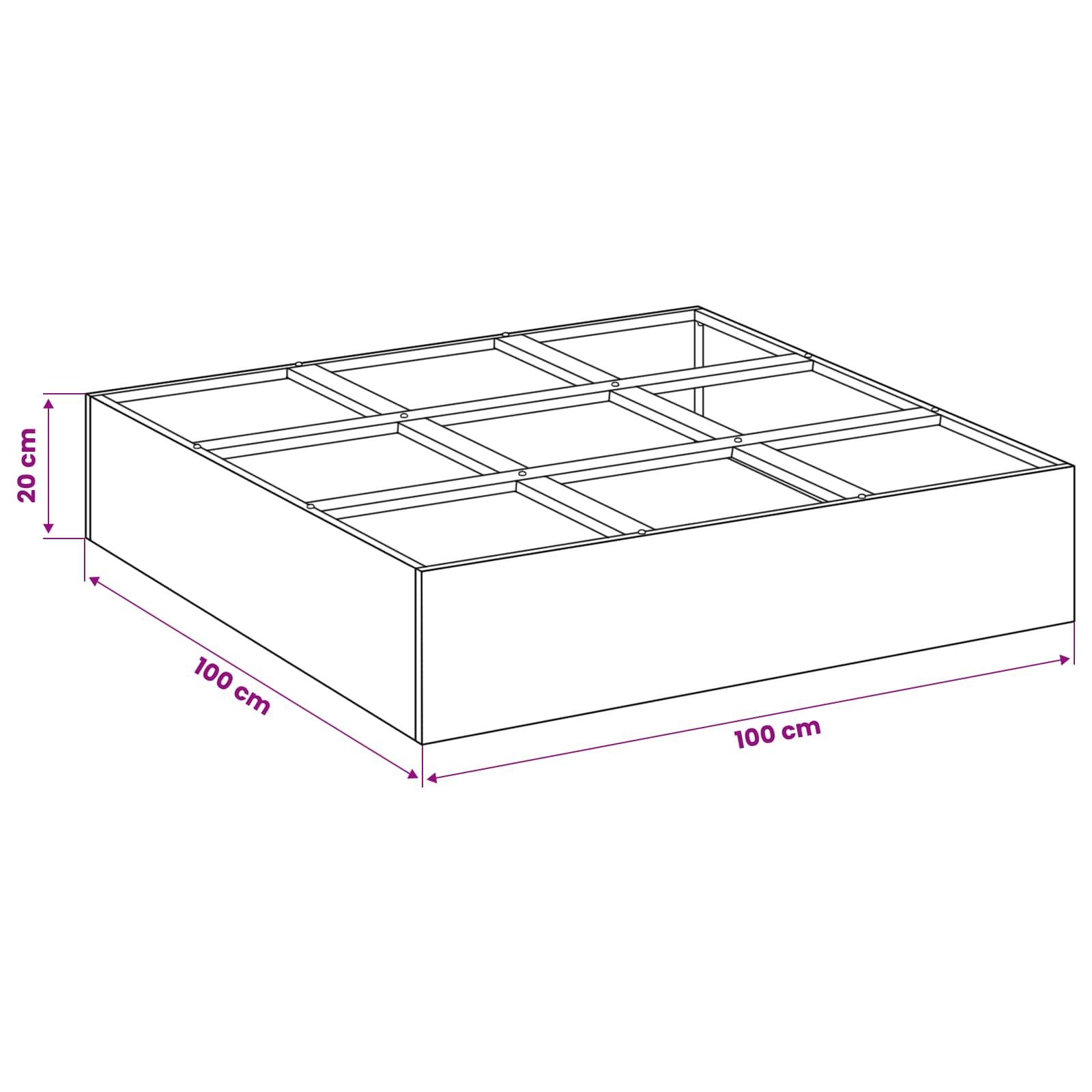 vidaXL Doniczka ogrodowa srebrny 100 x 100 x 30 cm Stal nierdzewna