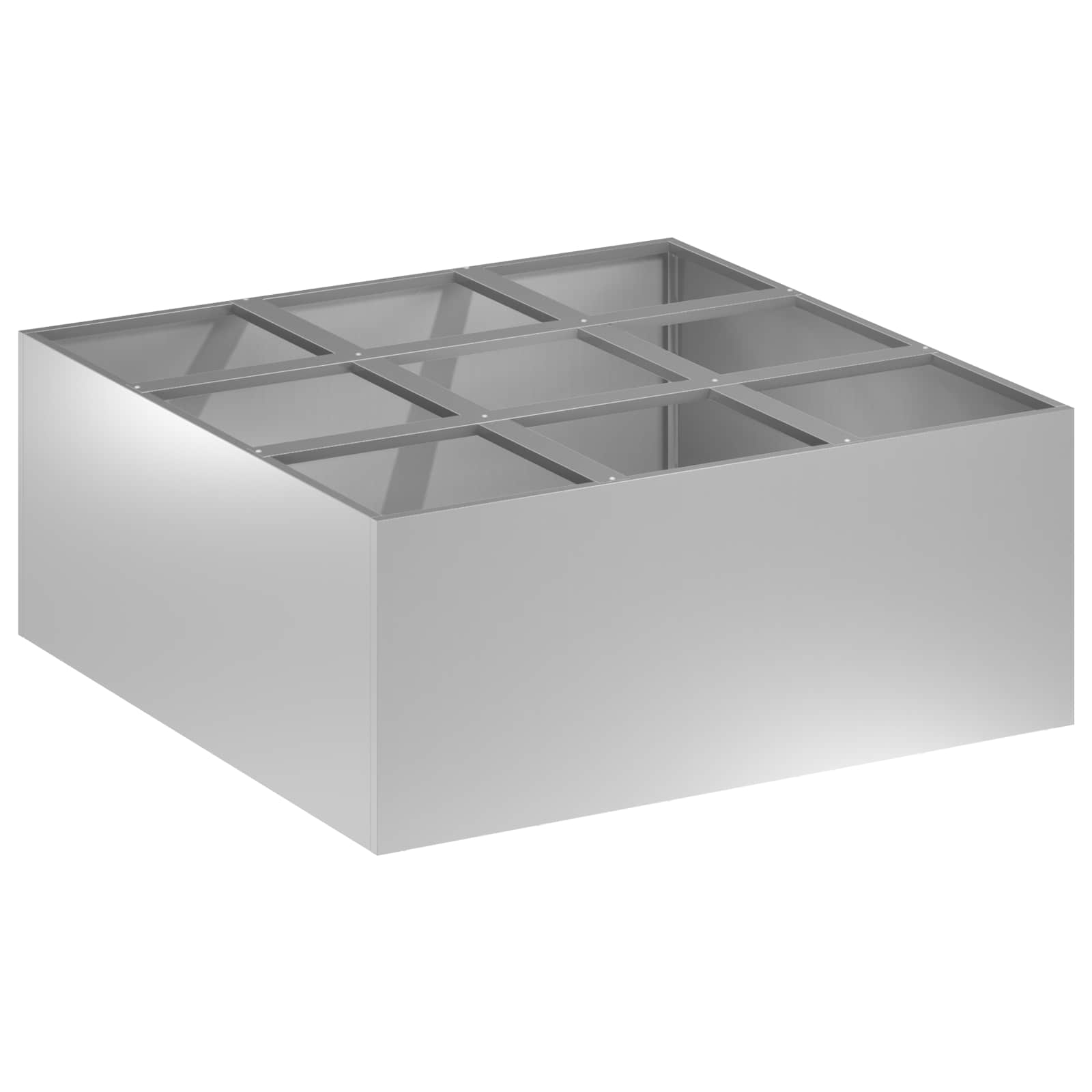 vidaXL Doniczka ogrodowa srebrny 100 x 100 x 30 cm Stal ocynkowana