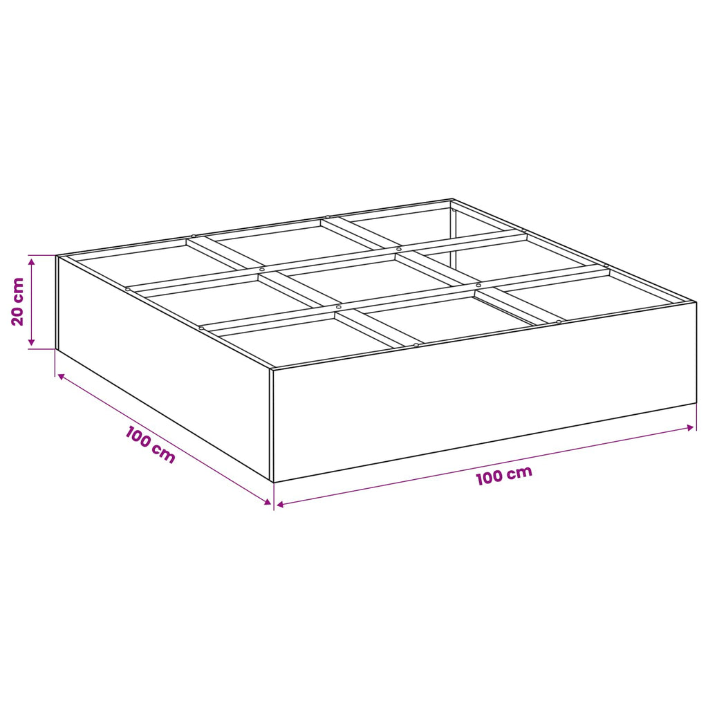 vidaXL Doniczka ogrodowa srebrny 100 x 100 x 30 cm Stal ocynkowana