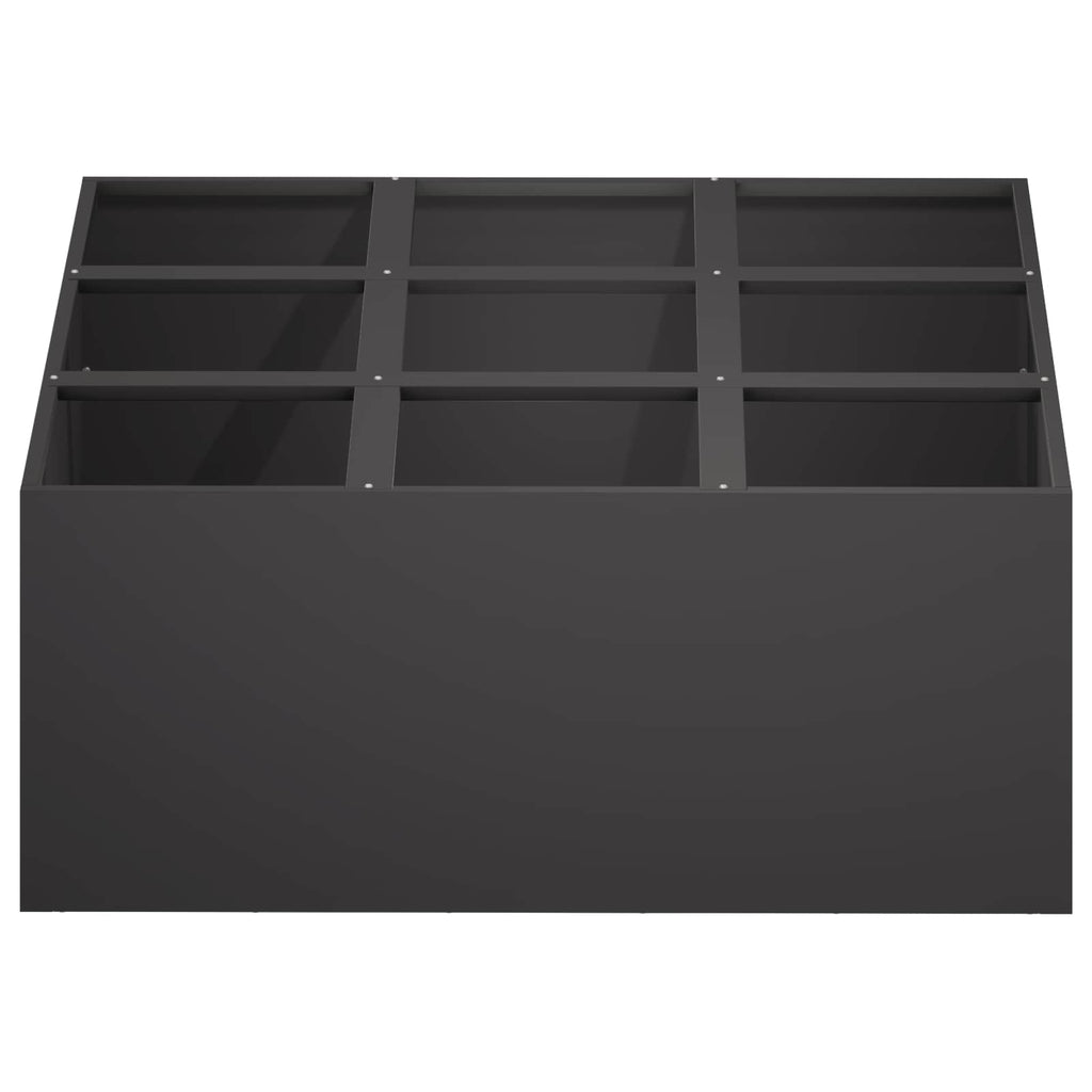 vidaXL Doniczka ogrodowa Czarny 100 x 100 x 40 cm Stal zimnogięta