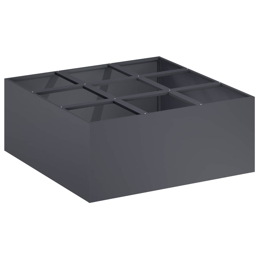 vidaXL Doniczka ogrodowa antracytowy 100 x 100 x 40 cm Stal zimnogięta