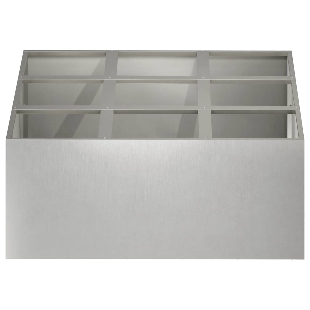 vidaXL Doniczka ogrodowa srebrny 100 x 100 x 40 cm Stal nierdzewna