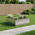 vidaXL Doniczka ogrodowa srebrny 100 x 100 x 50 cm Stal nierdzewna