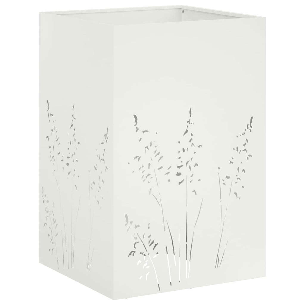 vidaXL Doniczka ogrodowa 2 szt. Biały 50 x 50 x 75 cm Stal zimnogięta