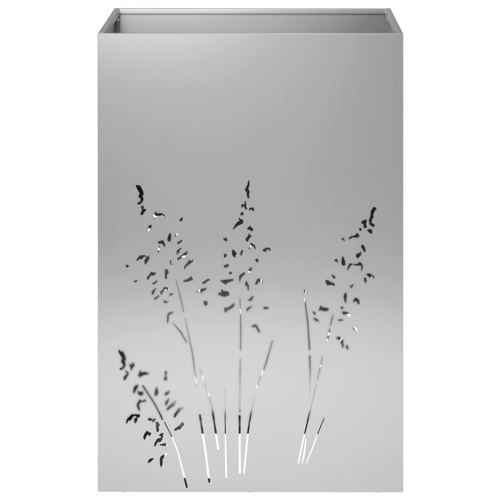 vidaXL Doniczka ogrodowa srebrny 50 x 50 x 75 cm Stal ocynkowana