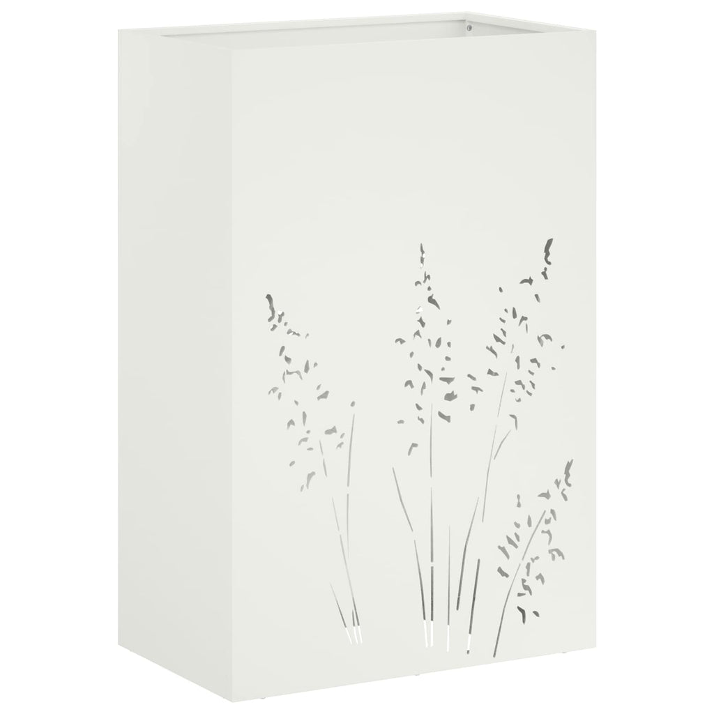 vidaXL Doniczka ogrodowa Biały 50 x 30 x 75 cm Stal zimnogięta