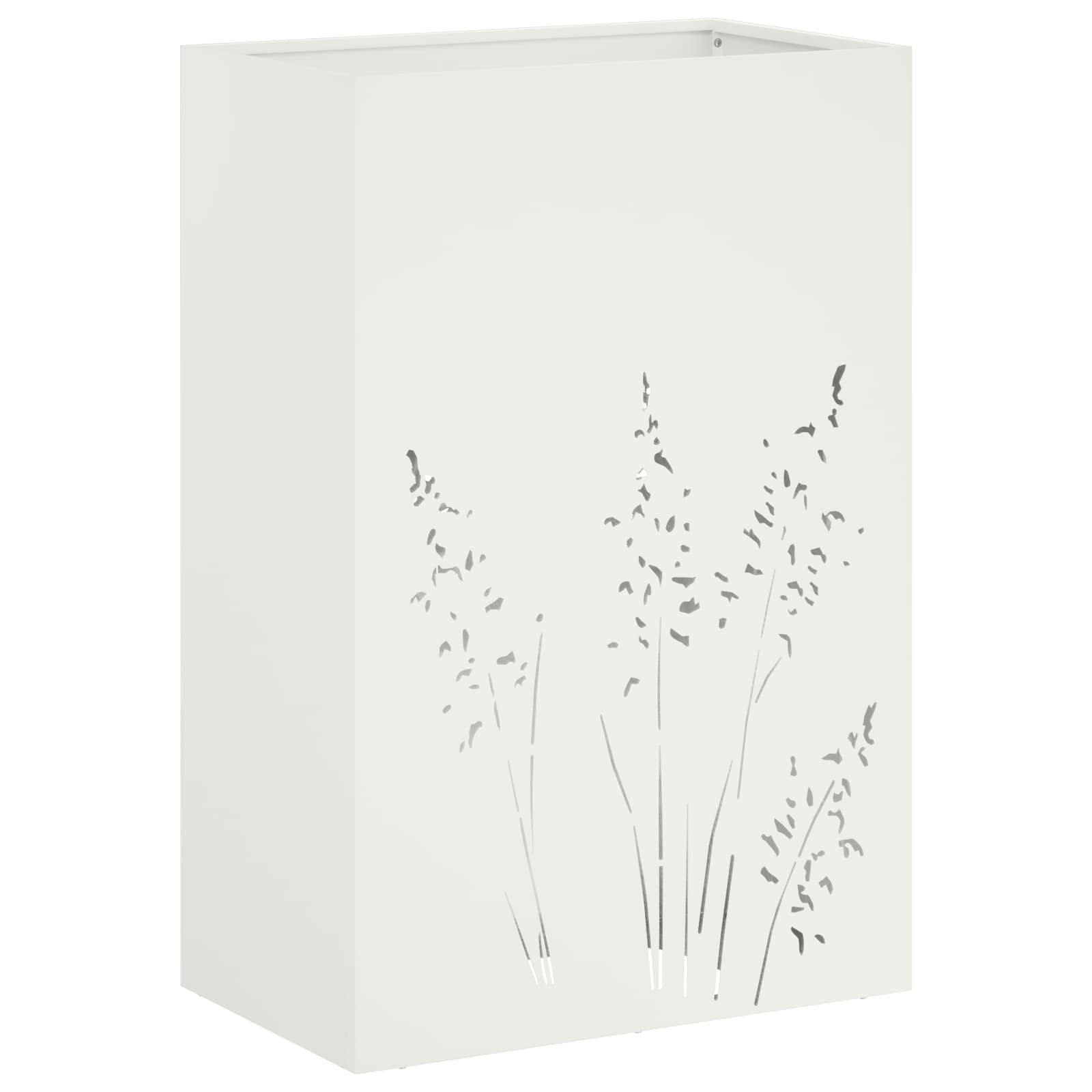 vidaXL Doniczka ogrodowa Biały 50 x 30 x 75 cm Stal zimnogięta