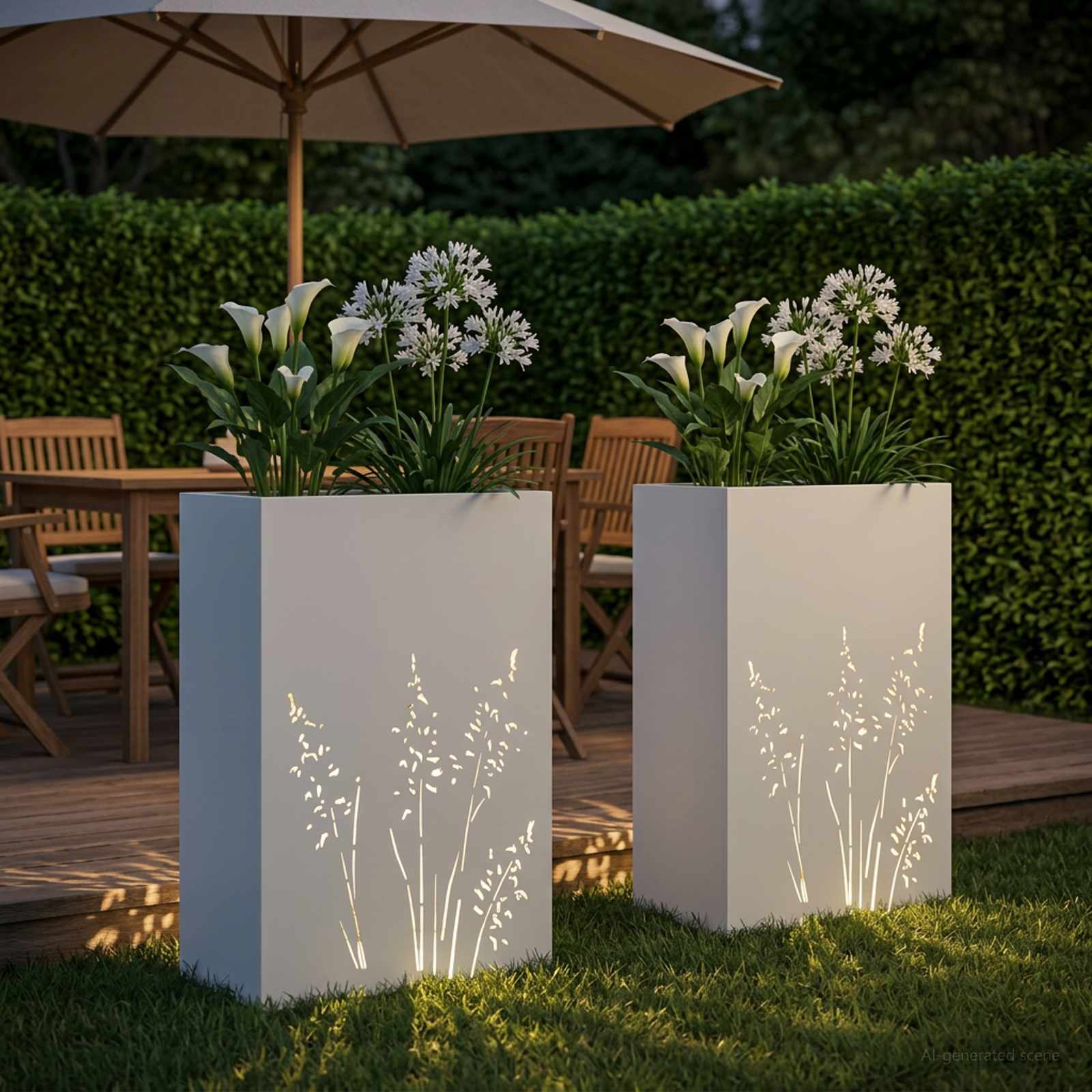 vidaXL Doniczka ogrodowa 2 szt. Biały 50 x 30 x 75 cm Stal zimnogięta