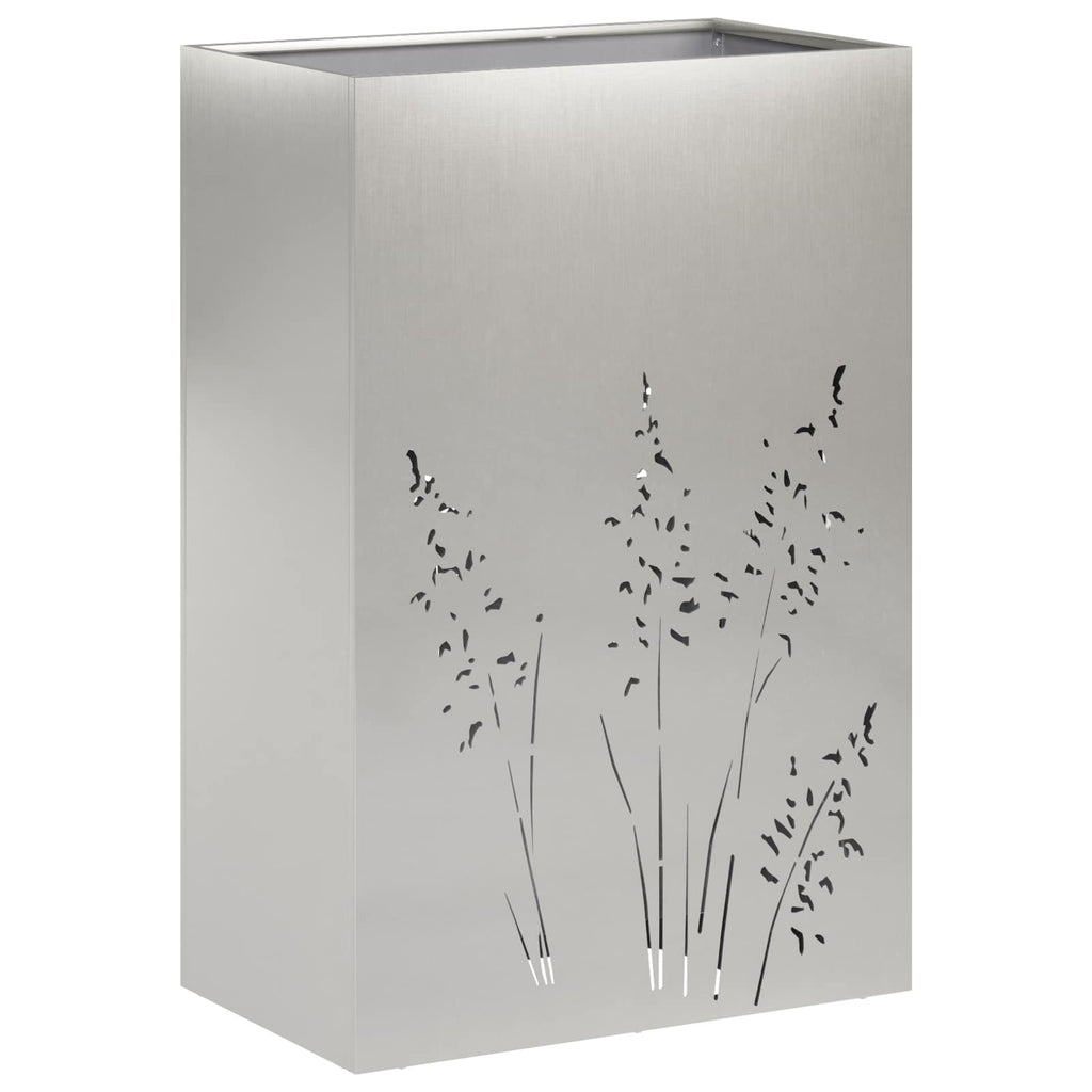 vidaXL Doniczka ogrodowa srebrny 50 x 30 x 75 cm Stal nierdzewna