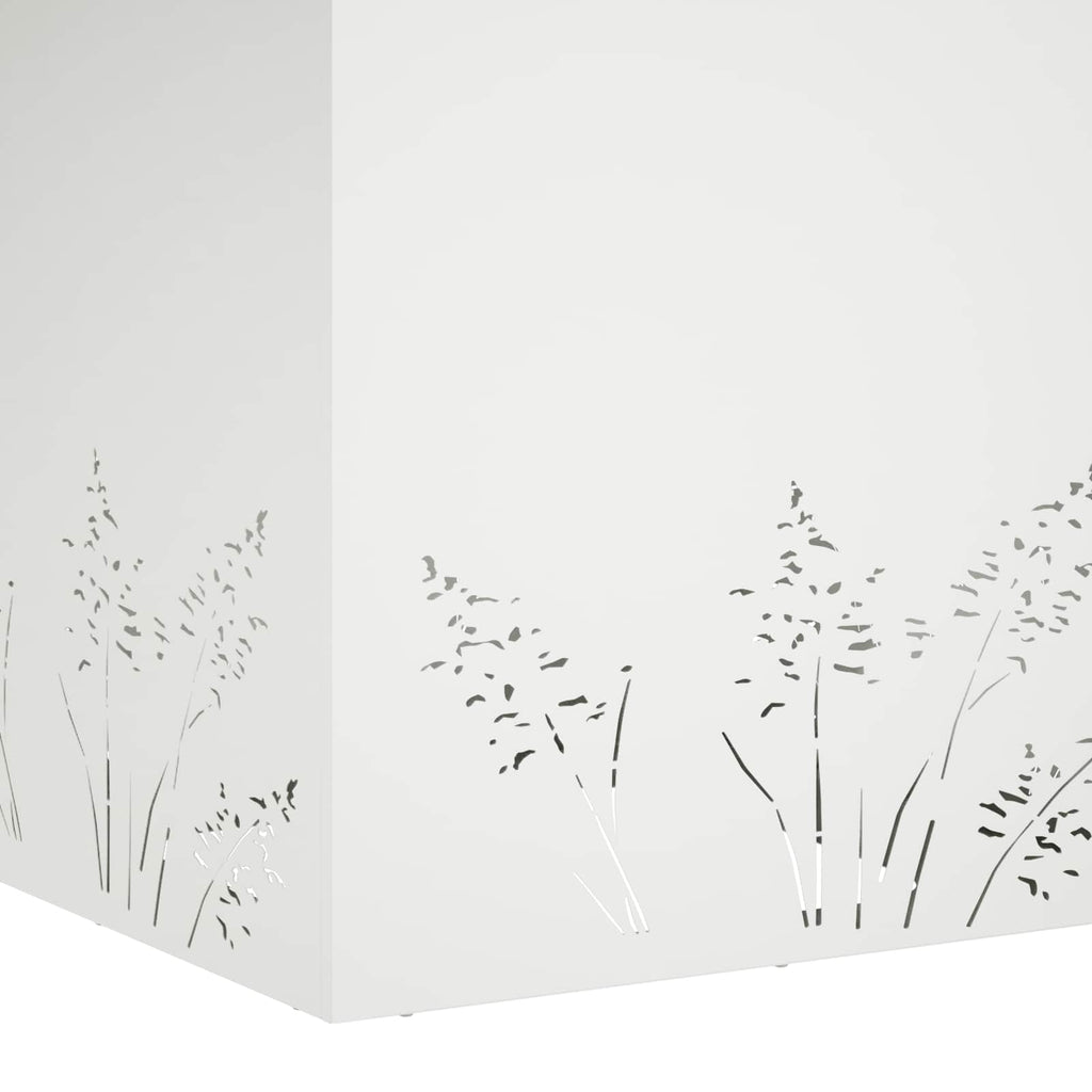 vidaXL Doniczka ogrodowa 2 szt. Biały 50 x 50 x 49 cm Stal zimnogięta