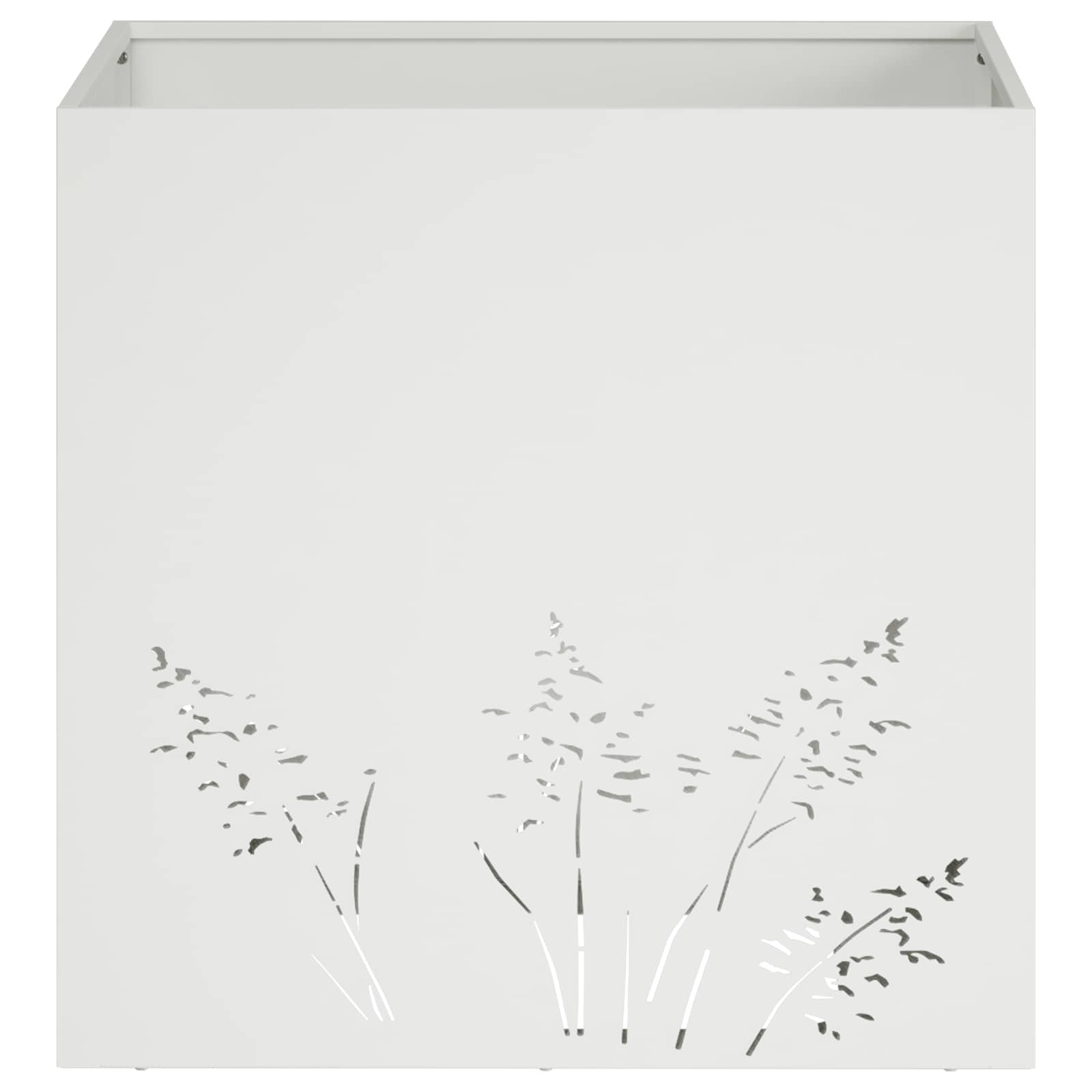vidaXL Doniczka ogrodowa 2 szt. Biały 50 x 50 x 49 cm Stal zimnogięta