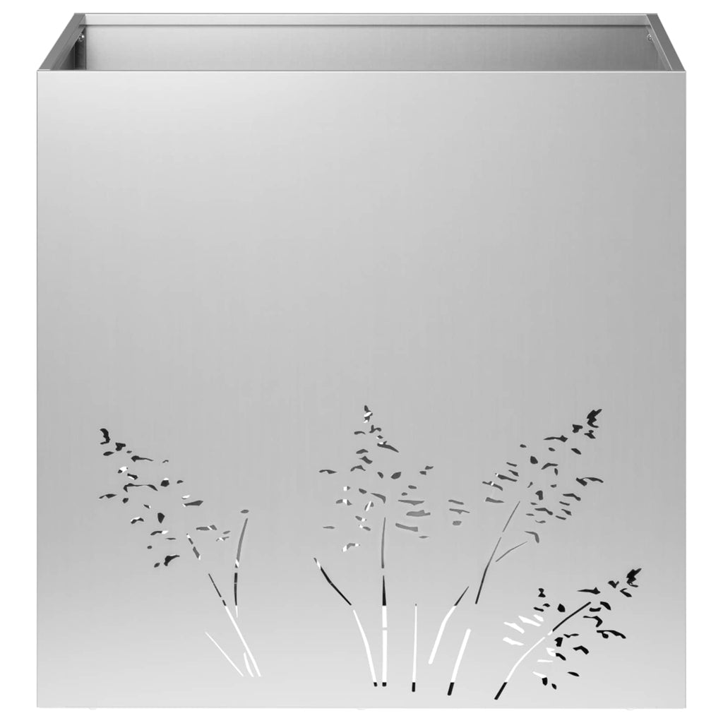 vidaXL Doniczka ogrodowa srebrny 50 x 50 x 49 cm Stal ocynkowana