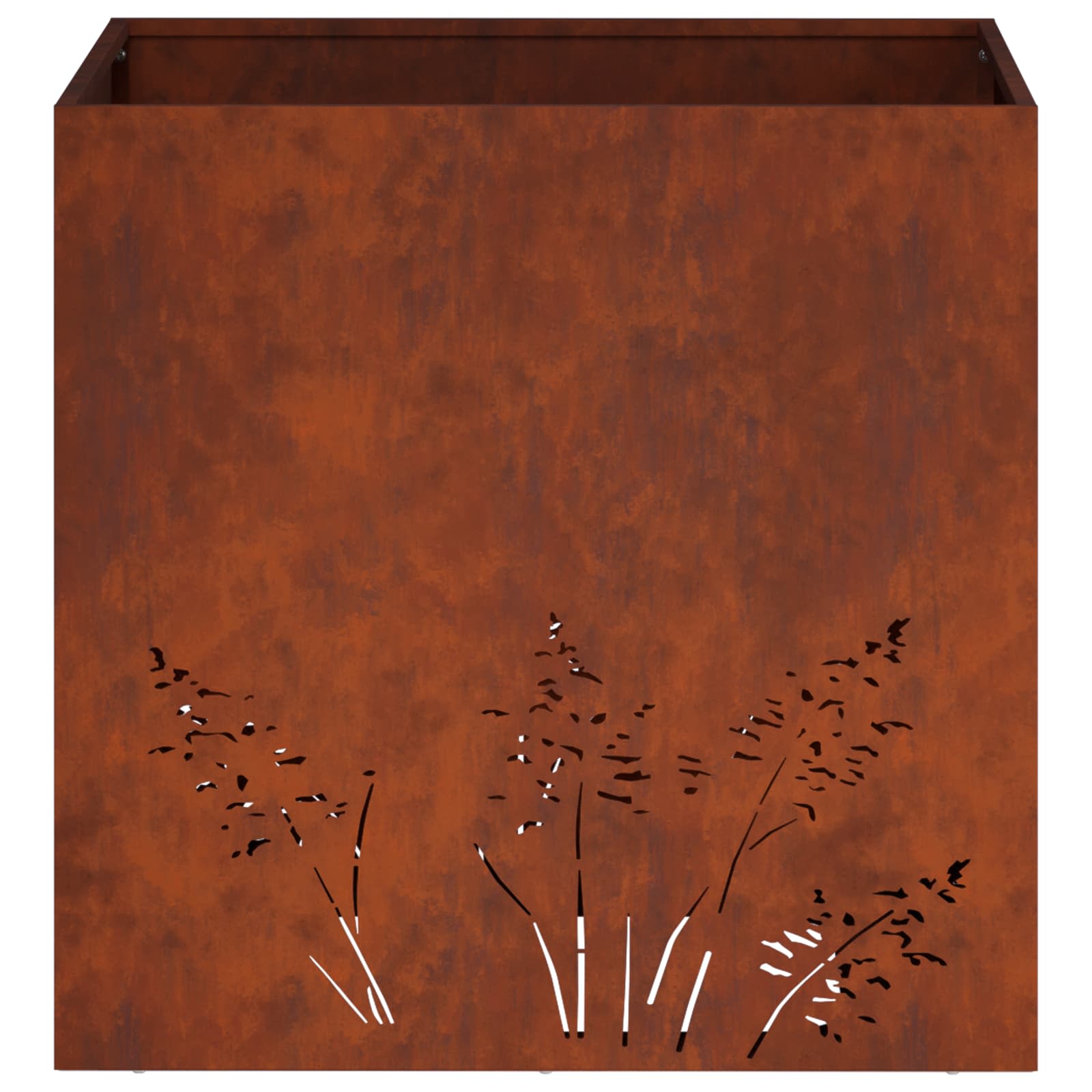 vidaXL Doniczka ogrodowa Rdzawy 50 x 50 x 49 cm Stal kortenowska