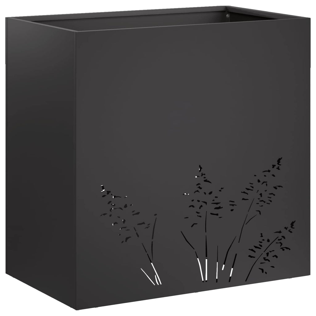 vidaXL Doniczka ogrodowa Czarny 50 x 30 x 49 cm Stal zimnogięta