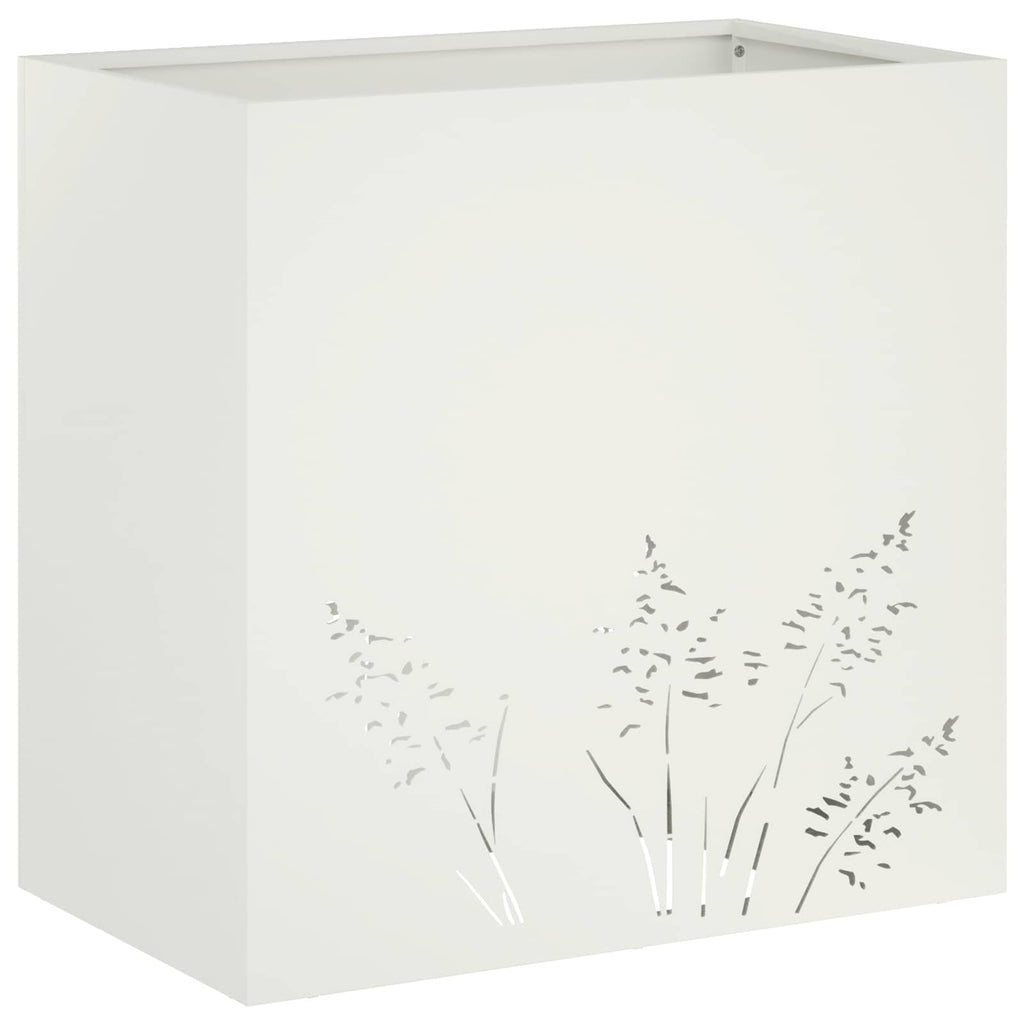 vidaXL Doniczka ogrodowa 2 szt. Biały 50 x 30 x 49 cm Stal zimnogięta