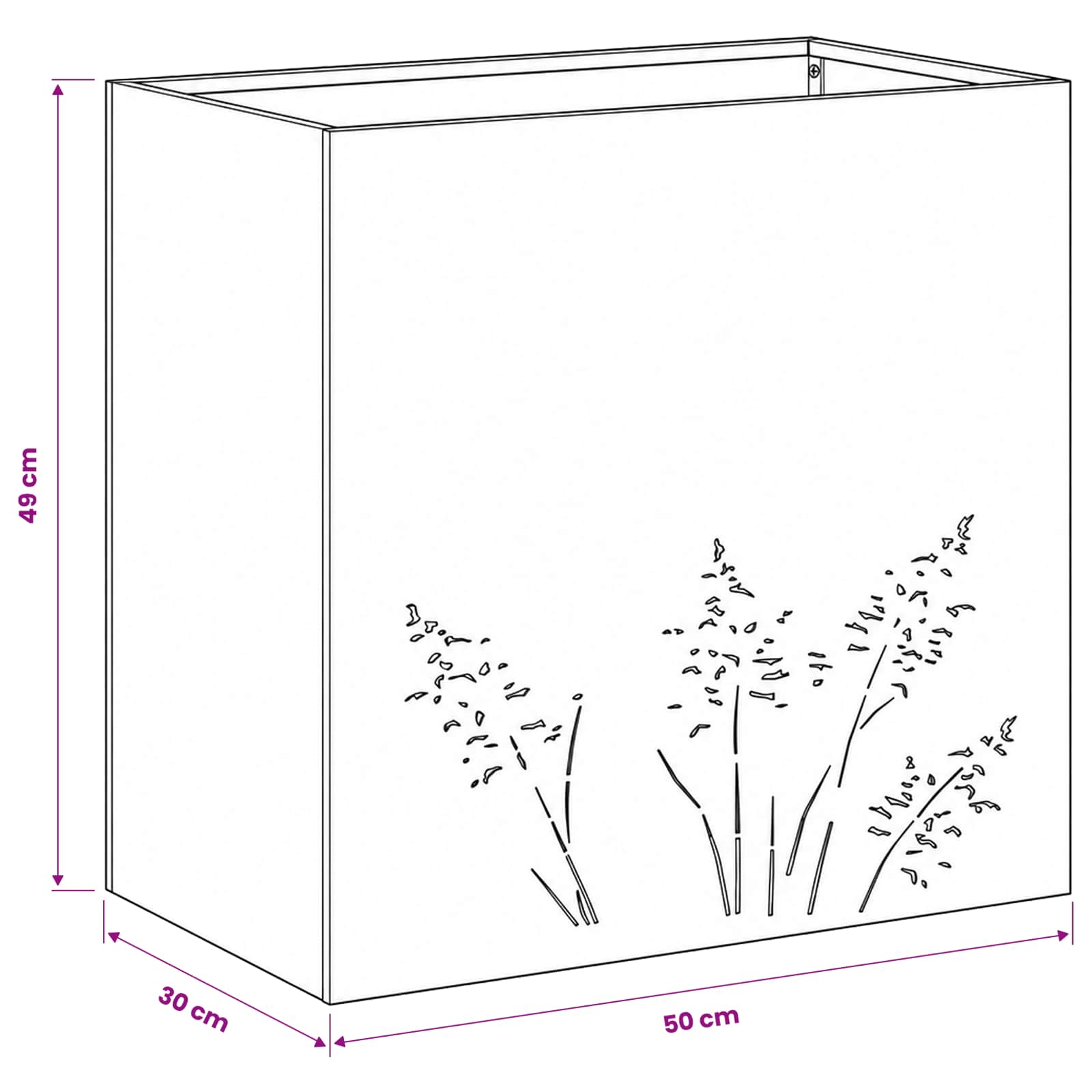vidaXL Doniczka ogrodowa 2 szt. Biały 50 x 30 x 49 cm Stal zimnogięta