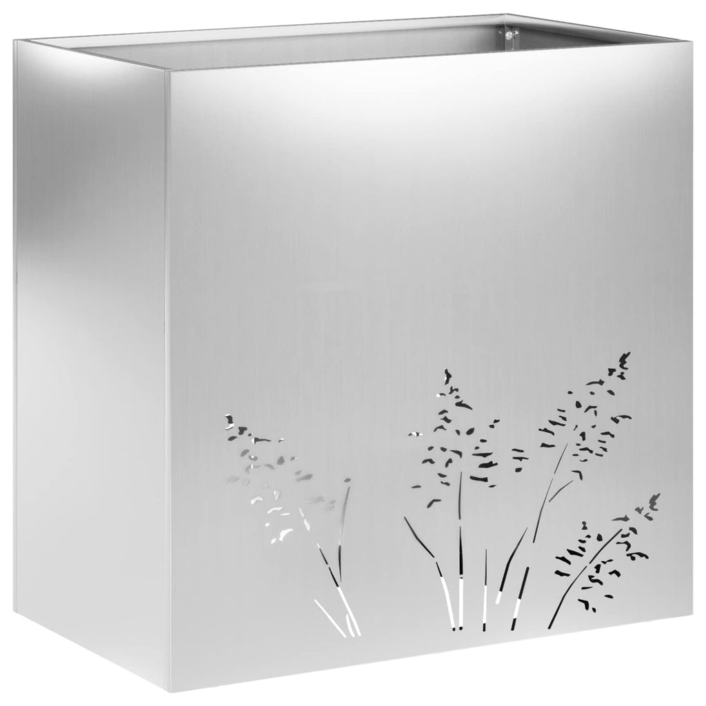 vidaXL Doniczka ogrodowa srebrny 50 x 30 x 49 cm Stal ocynkowana