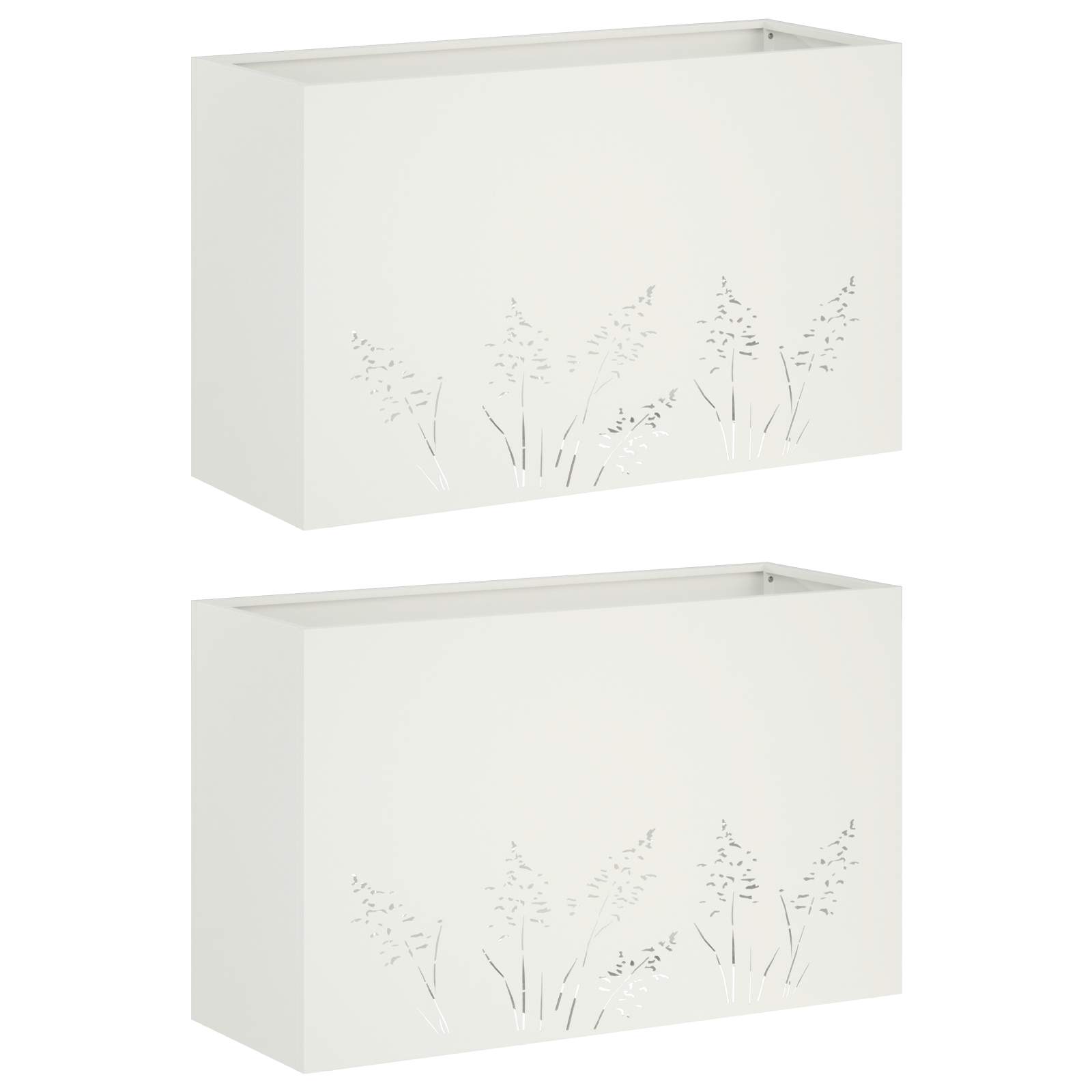 vidaXL Doniczka ogrodowa 2 szt. Biały 80 x 20 x 49 cm Stal zimnogięta