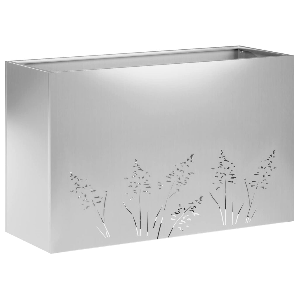 vidaXL Doniczka ogrodowa srebrny 80 x 20 x 49 cm Stal ocynkowana