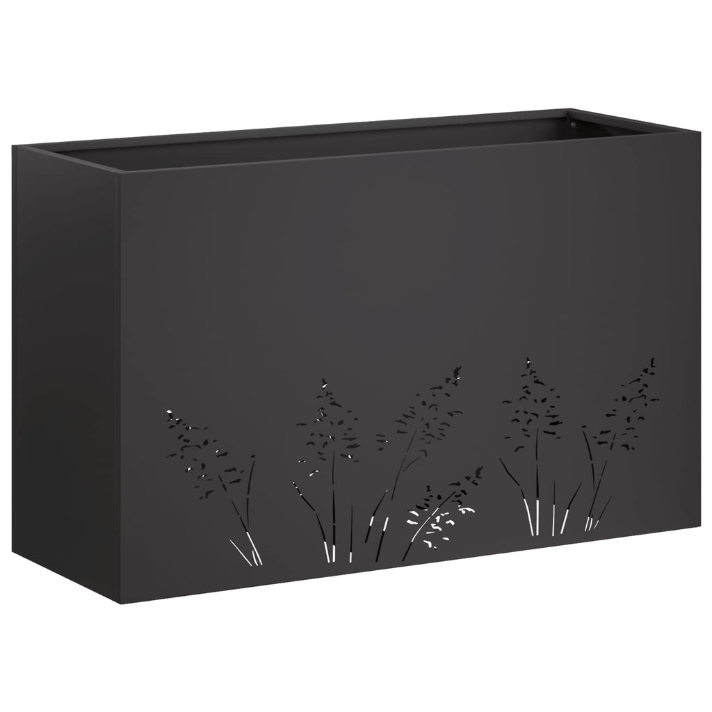 vidaXL Doniczka ogrodowa Czarny 80 x 30 x 49 cm Stal zimnogięta