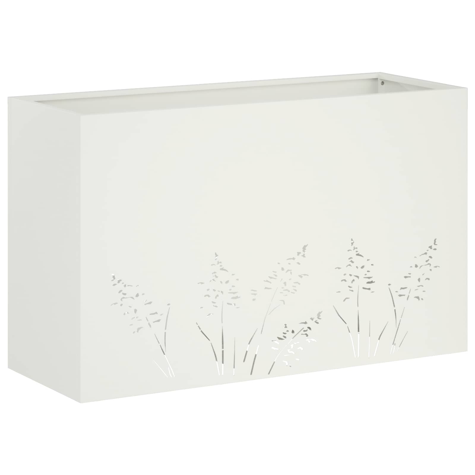 vidaXL Doniczka ogrodowa Biały 80 x 30 x 49 cm Stal zimnogięta