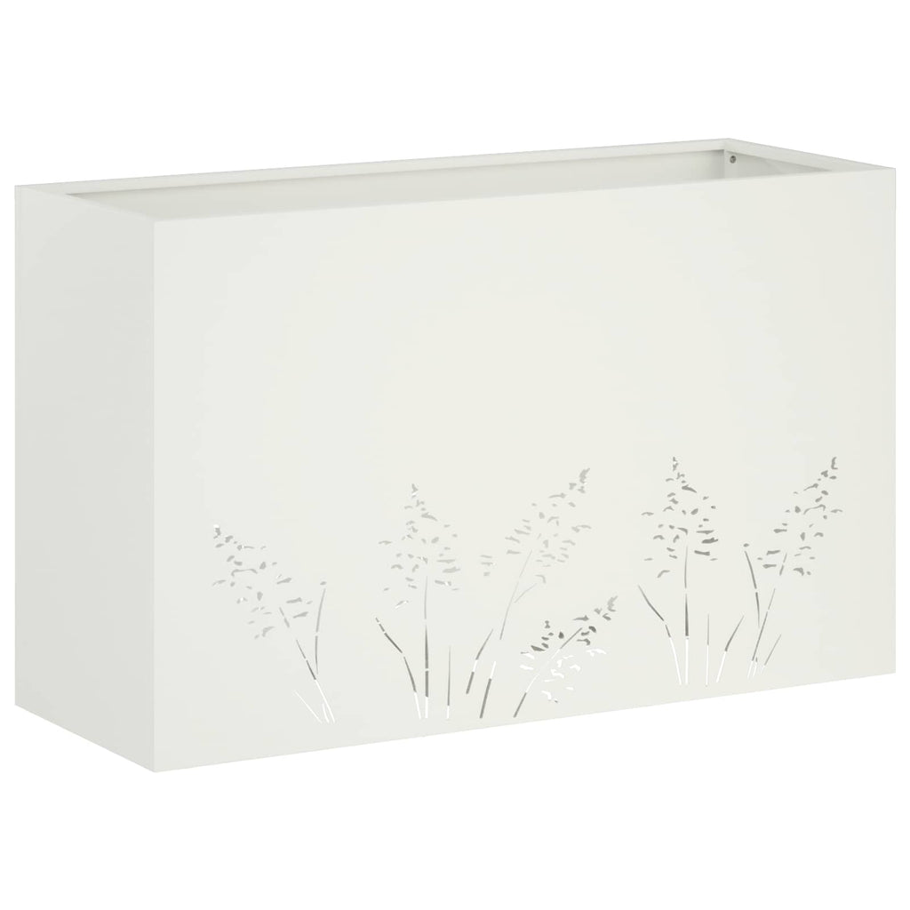 vidaXL Doniczka ogrodowa 2 szt. Biały 80 x 30 x 49 cm Stal zimnogięta
