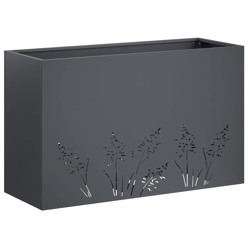 vidaXL Doniczka ogrodowa antracytowy 80 x 30 x 49 cm Stal zimnogięta