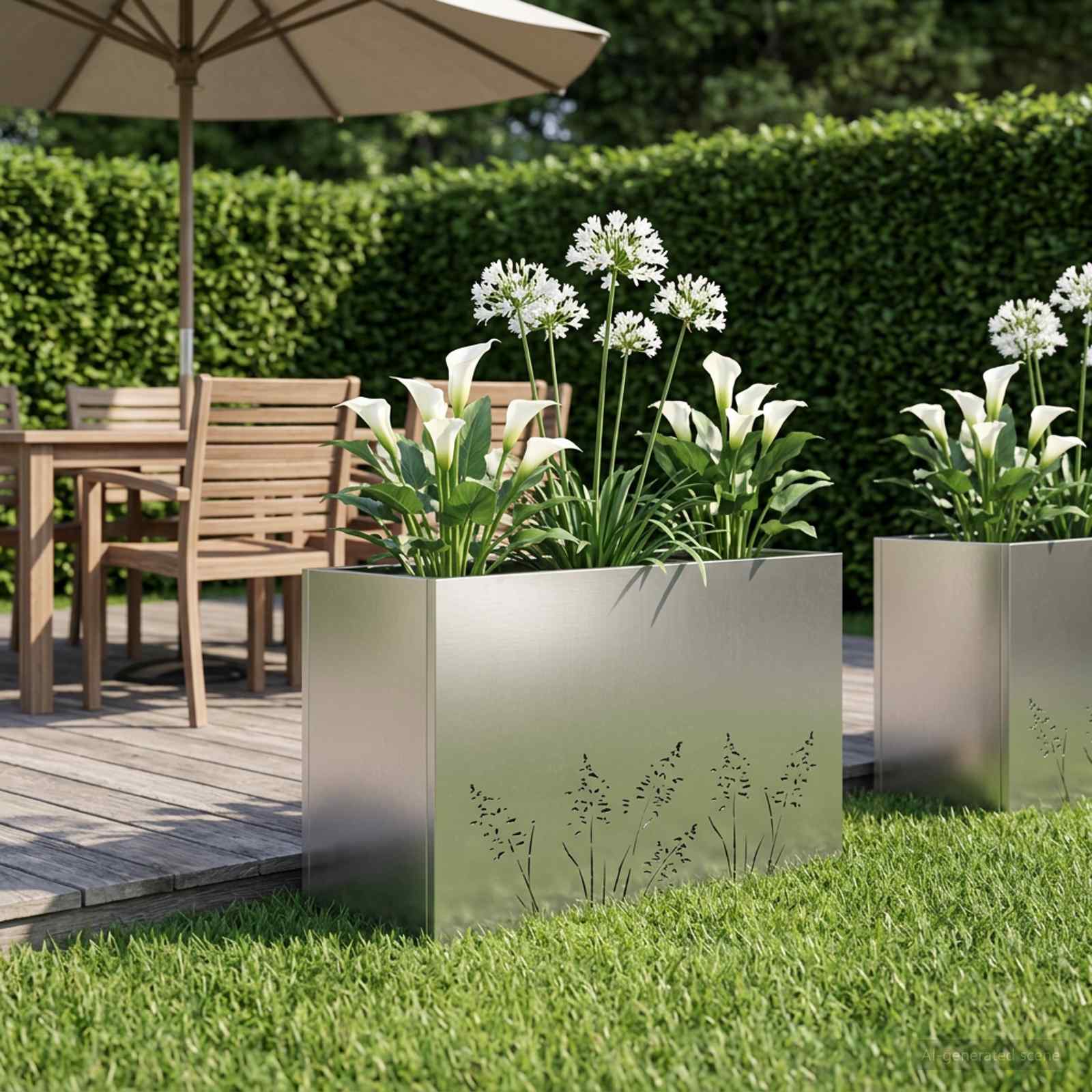vidaXL Doniczka ogrodowa srebrny 80 x 30 x 49 cm Stal ocynkowana