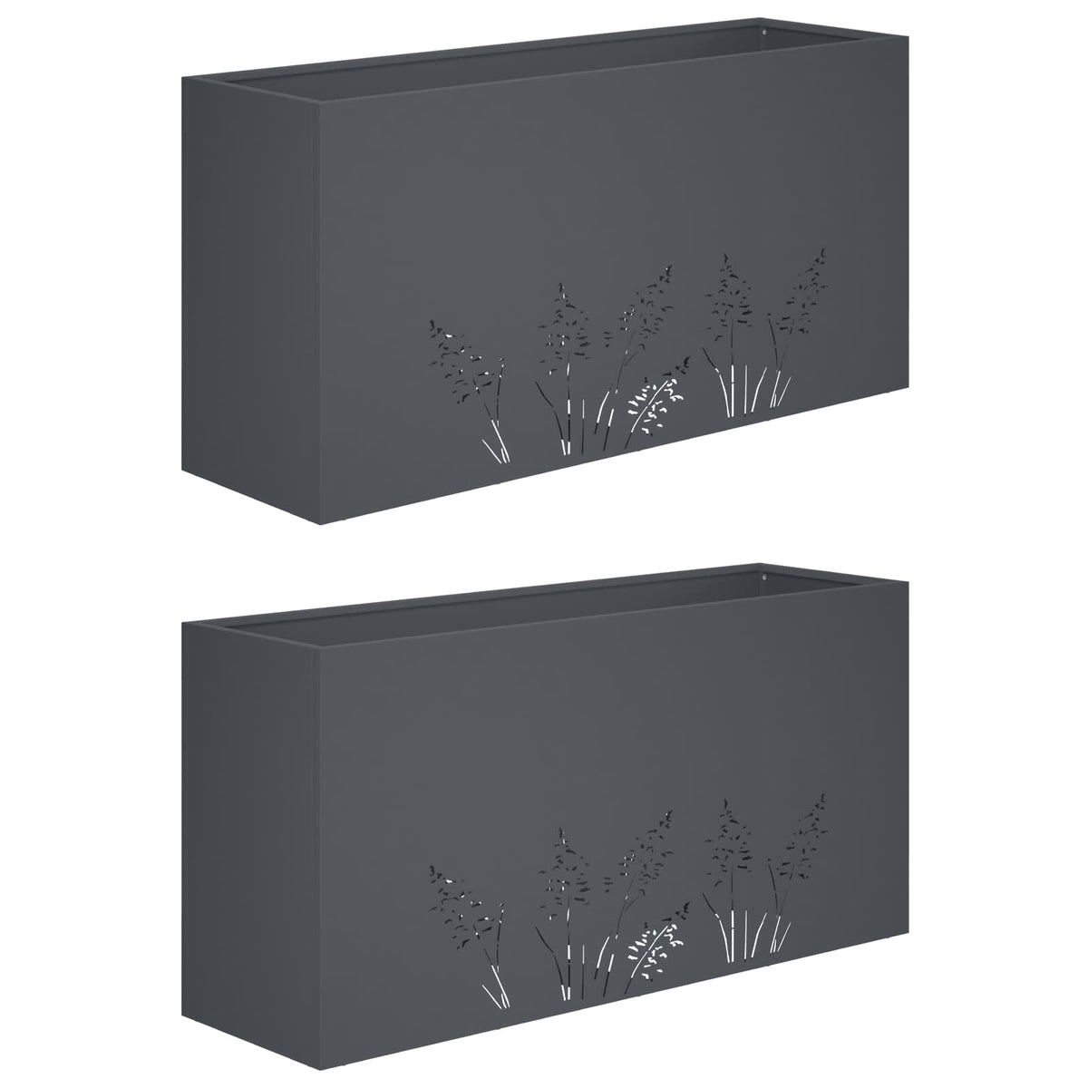 vidaXL Doniczka ogrodowa 2 szt. antracytowy 100 x 20 x 49 cm