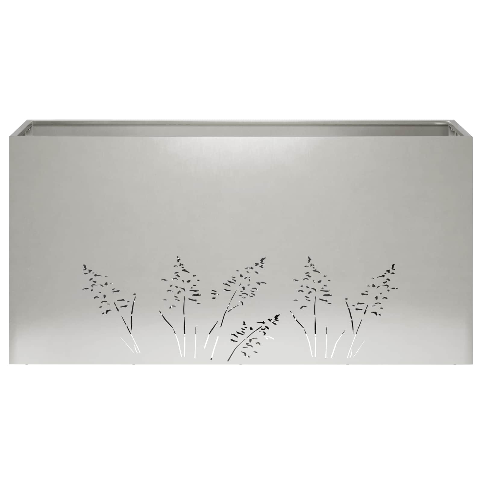 vidaXL Doniczka ogrodowa srebrny 100 x 20 x 49 cm Stal nierdzewna