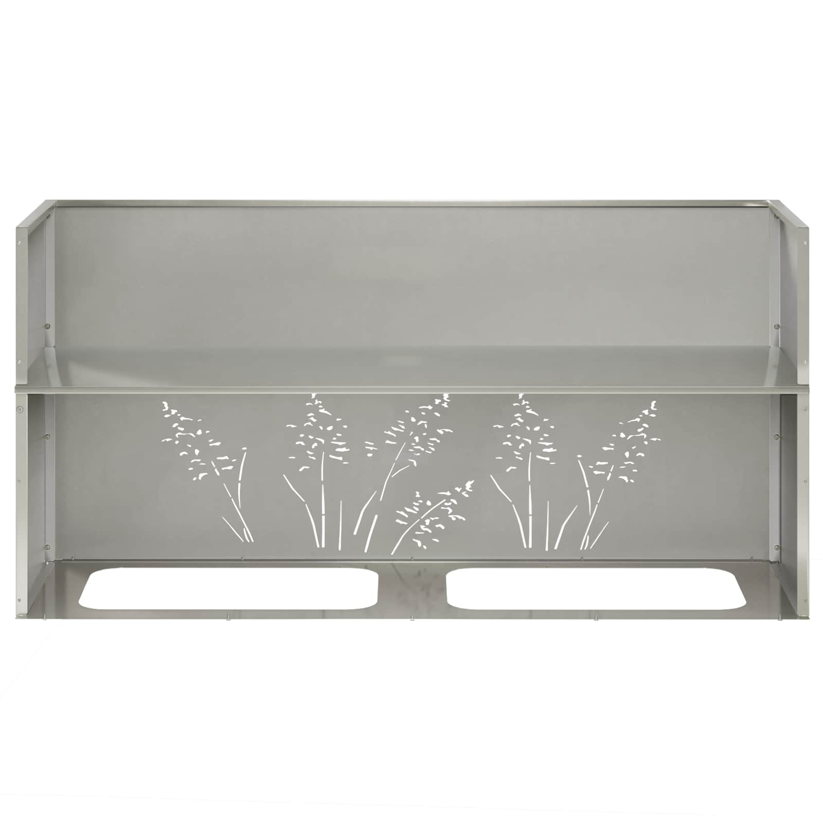 vidaXL Doniczka ogrodowa srebrny 100 x 20 x 49 cm Stal nierdzewna