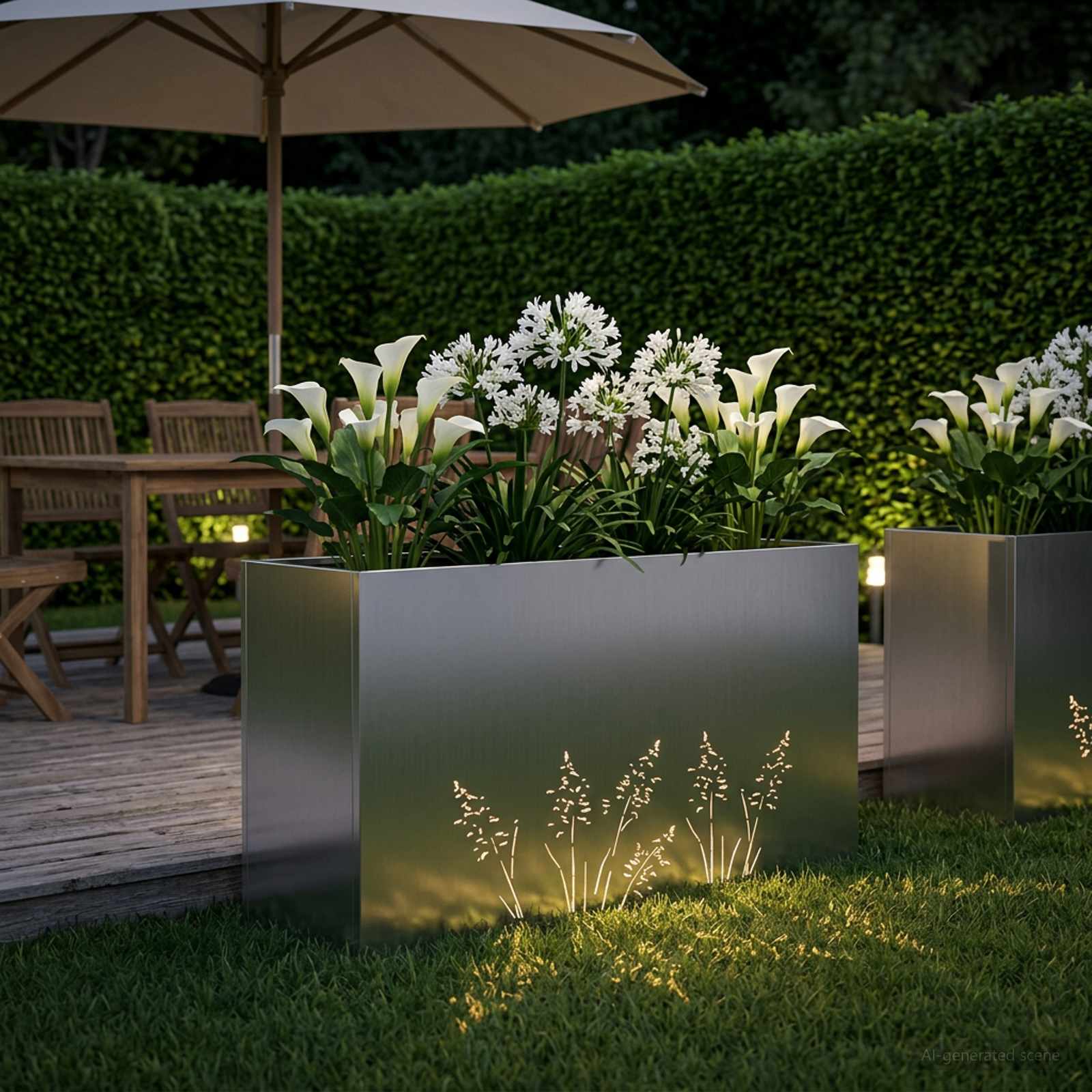 vidaXL Doniczka ogrodowa srebrny 100 x 20 x 49 cm Stal ocynkowana