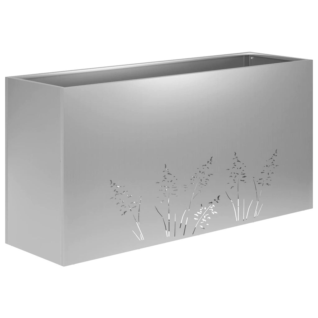 vidaXL Doniczka ogrodowa srebrny 100 x 20 x 49 cm Stal ocynkowana