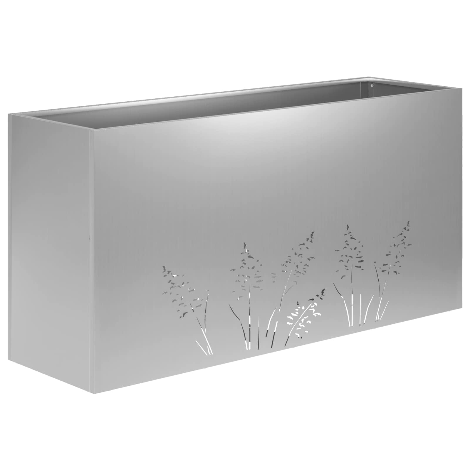 vidaXL Doniczka ogrodowa srebrny 100 x 20 x 49 cm Stal ocynkowana